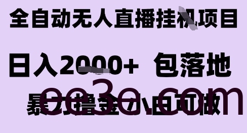 最新全自动抖音无人直播挂G项目，日入2k+ 包落地*网络用语金，小白可做【揭秘】