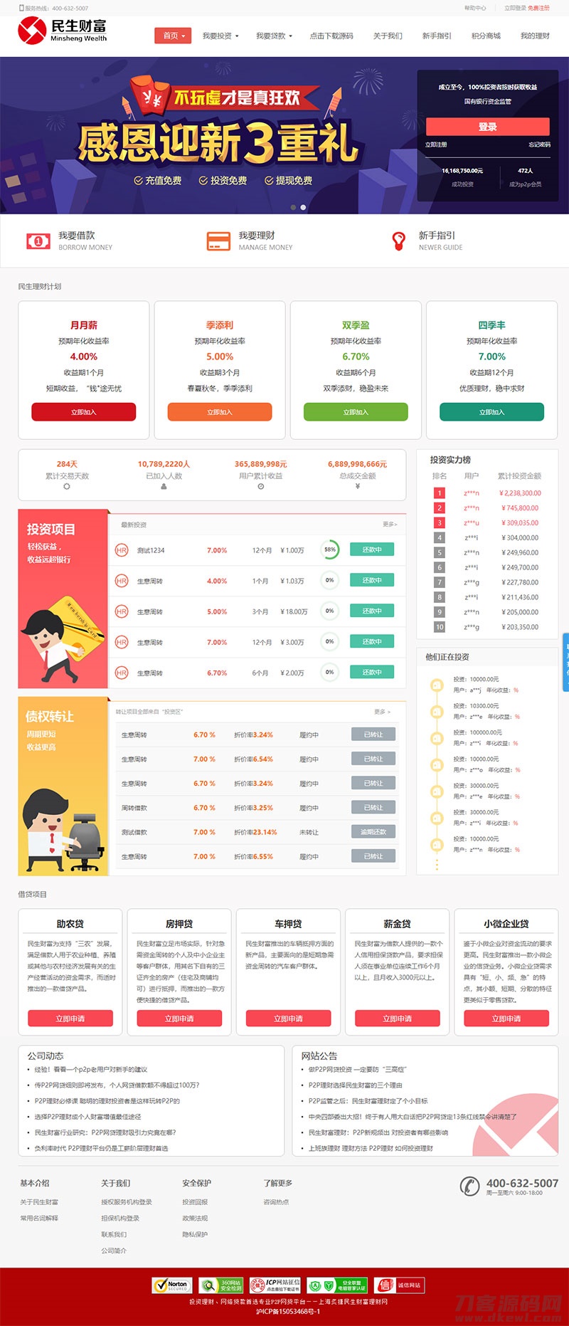 方维3.4专业P2P*借贷系统投资理财平台网站源码