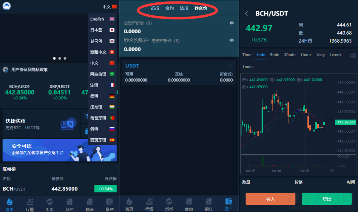 【虎年优惠】多*言交易所/12国*言/秒合*/申购/锁仓/K线完整/*最全/带教程/日夜模式