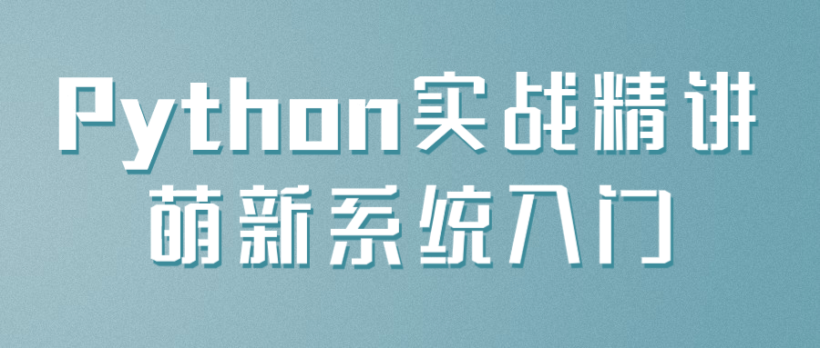 Python实战*讲萌新系统入门